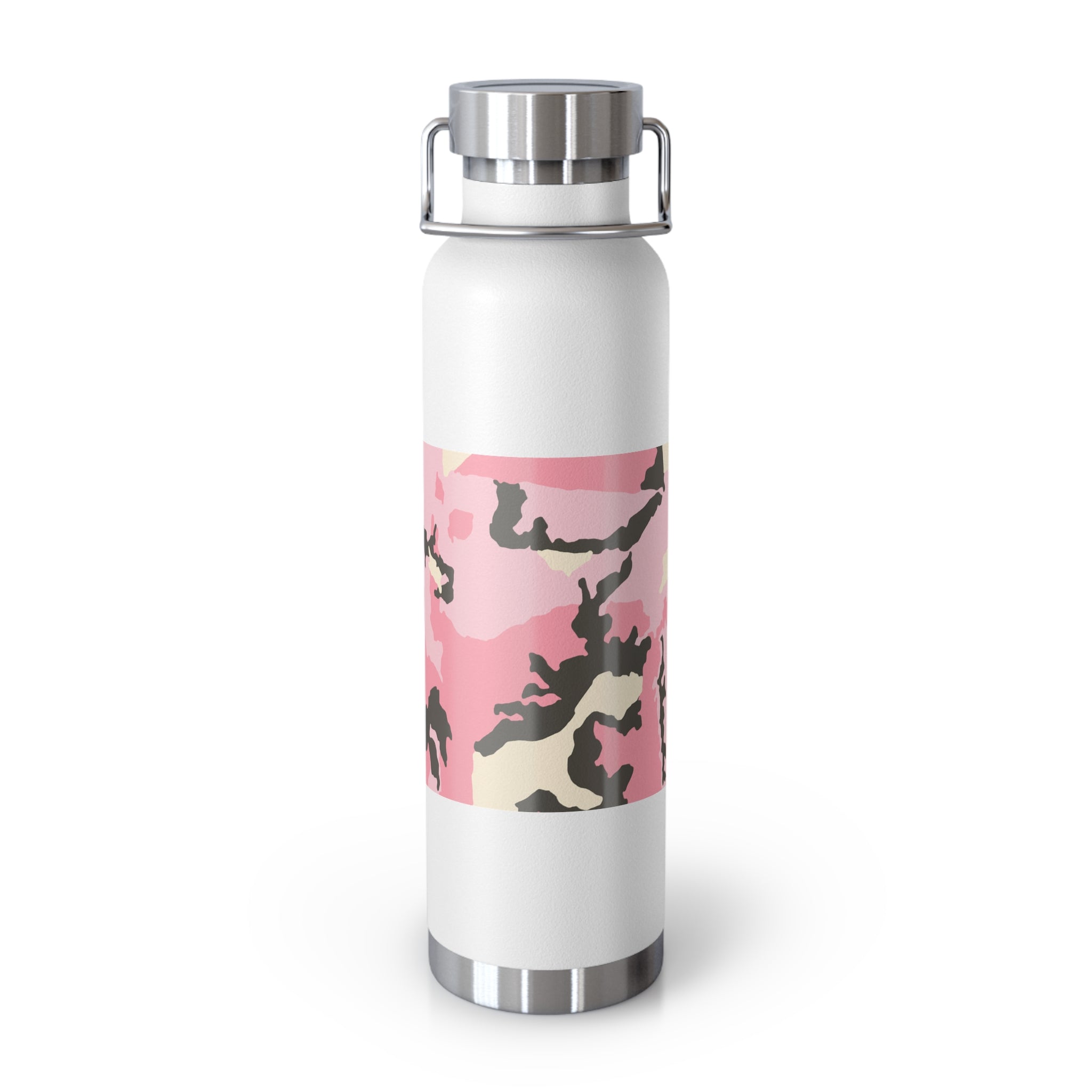 Stylish Pink Camouflage Insulated Water Bottle - 22oz